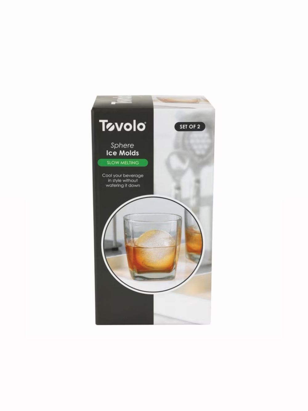 Tovolo Sphere Ice Molds - Slow Melting Clear Set of 2